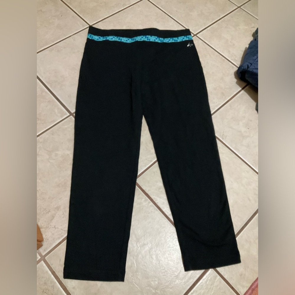 Athletech Black Leggings with Gray Trim